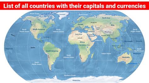 List of all countries with their capitals and currencies - edunation19