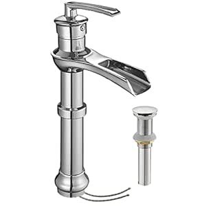 Homevacious Tall Chrome Bathroom Vessel Sink Faucet Waterfall Single ...