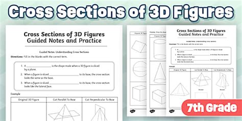 Cross Sections of 3D Figures Guided Notes and Practice