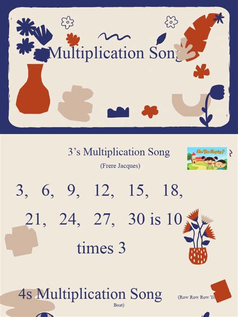Multiplication Songs | PDF