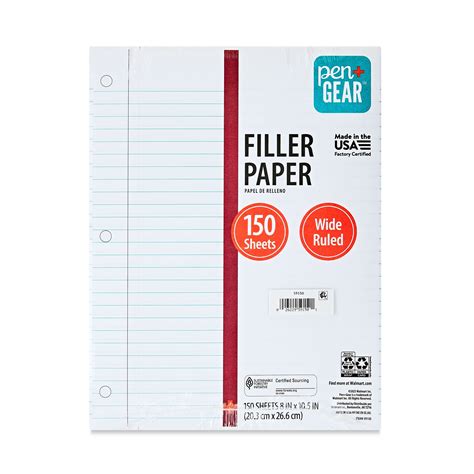 150-Sheet Pen+Gear Filler Paper (Wide Ruled, 10.5" x 8") $0.85 + Free S ...