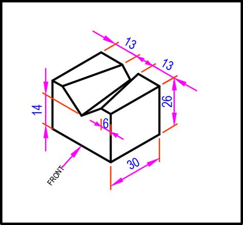 The figure 4 shows three orthographic views according to the first ...