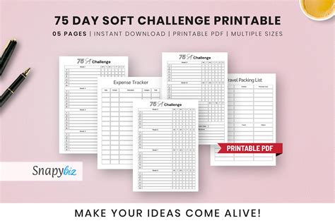 Printable 75 SOFT Challenge Free Graphic by SnapyBiz · Creative Fabrica