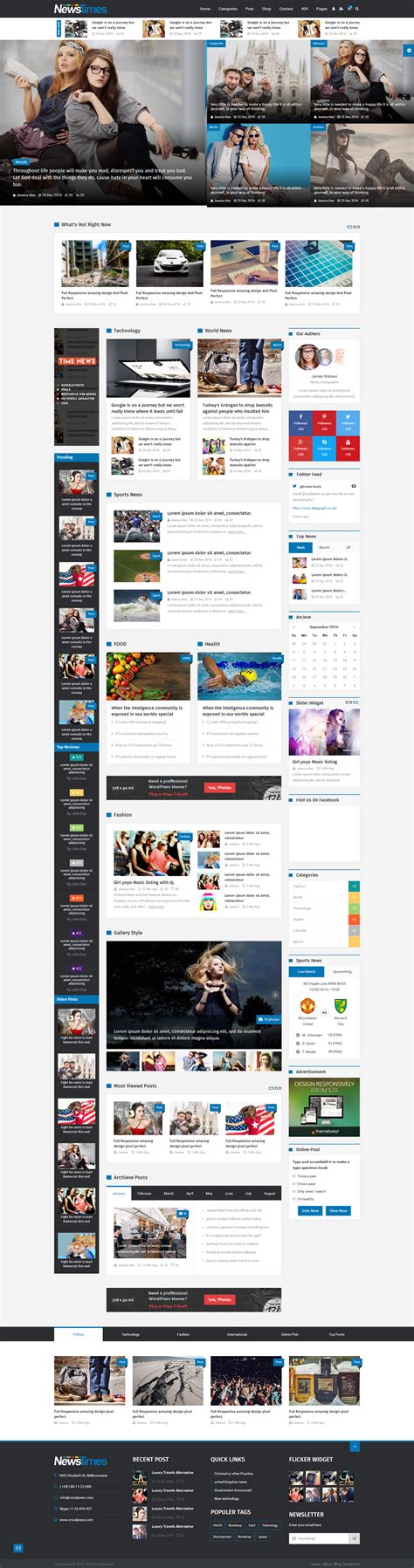 新闻门户网站HTML5模板_整套响应式新闻杂志网站HTML - NewsTimes