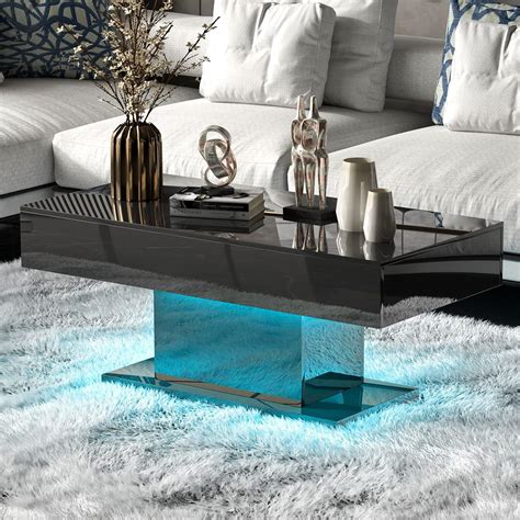 HedoAjim Modern LED Coffee Table with 16 Colors Lights, Smart India | Ubuy