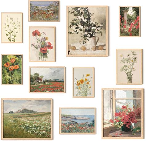 Amazon.com: 97 Decor Floral Wall Art - Vintage Floral Prints for Wall ...