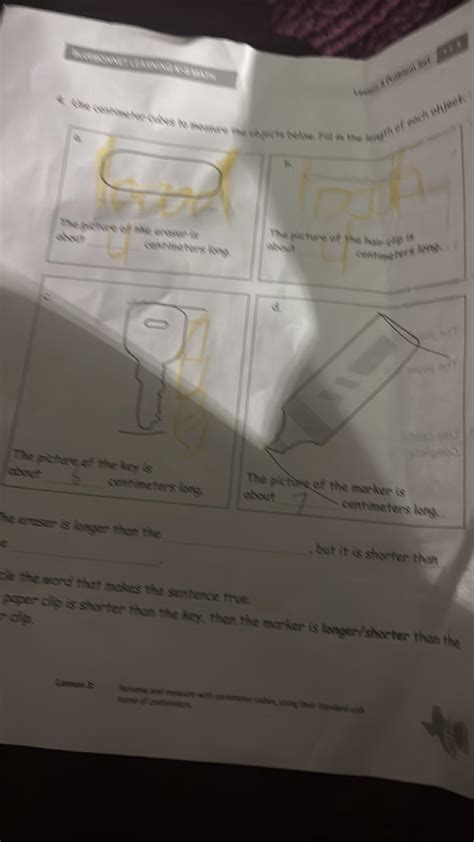 Use centimeter cubes to measure the objects | StudyX