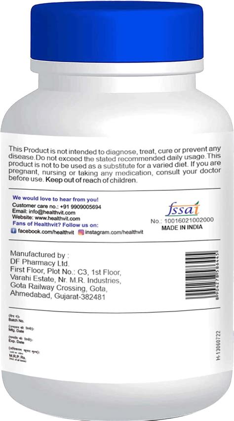 Buy HEALTHVIT D-MANNOSE 1000 MG, 60 CAPSULES Online & Get Upto 60% OFF ...