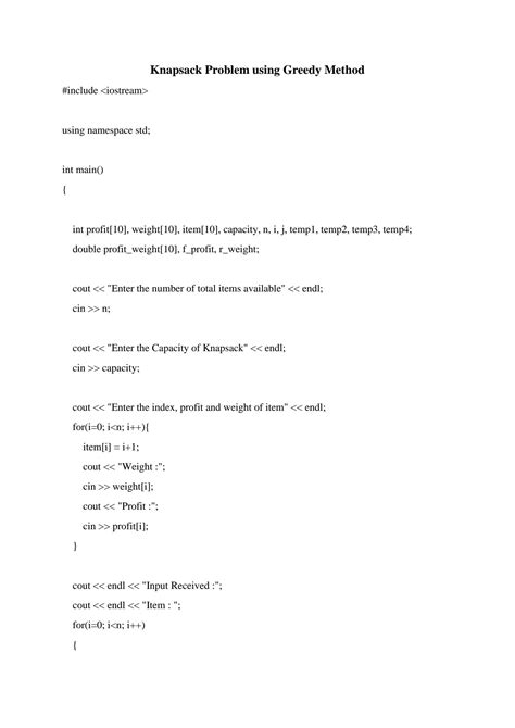 Image result for Knapsack Problem Using Greedy Method