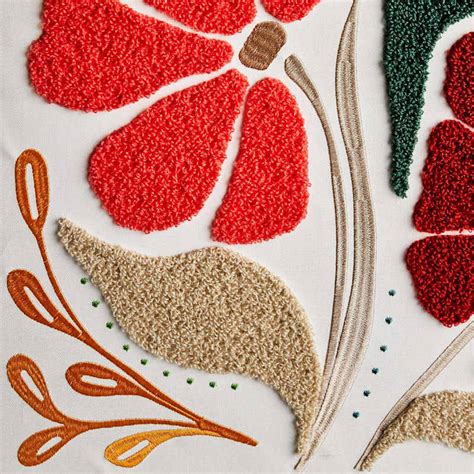 Framed Floral Embroidered Canvas Wall Art, 19x25