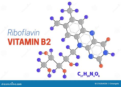 Riboflavin Or Vitamin B2 Molecule Structure Formula Illustration | CartoonDealer.com #316364536