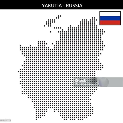 Medium Dots Map Of Yakutia In Russia Stock Illustration - Download Image Now - Boundary ...