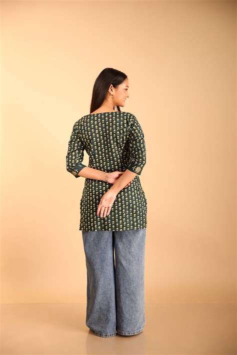 Multi-Patched Styled Green Kurti – Dri By Himadri