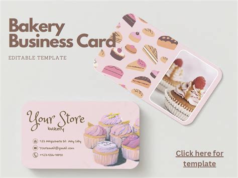 Business Cards for Bakery 的图像结果