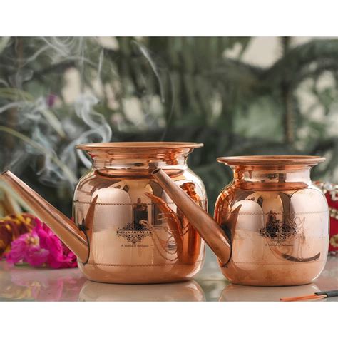 Handmade Pure Copper Karva|Netipot| with Spout, Om Design, Spiritual I ...
