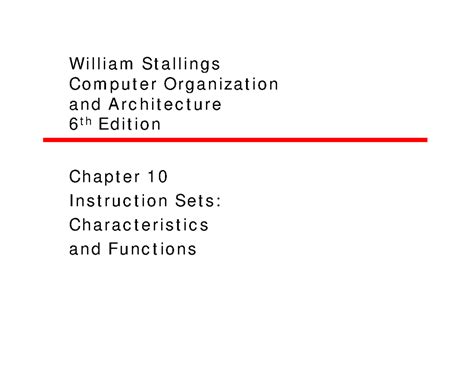 Instruction Operand - CN & COA Notes: Chapter 10 Overview - Studocu