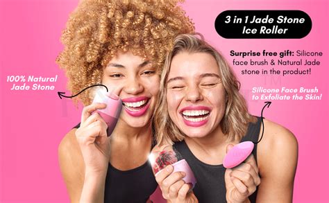 Flynovate 3 in 1 Jade Stone Ice Roller for Face - Reusable Food Grade ...