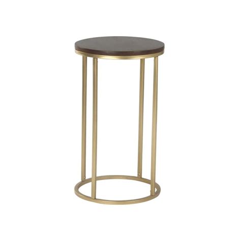 Buy Windhaven Round Wooden Side Table in Gold Finish Online | Livspace ...