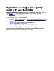 Hypothesis Testing Procedure 的图像结果