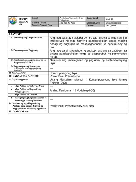 What Is Lesson Exemplar 的图像结果