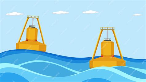 Bouée convertisseur d'énergie des vagues | Vecteur Gratuite