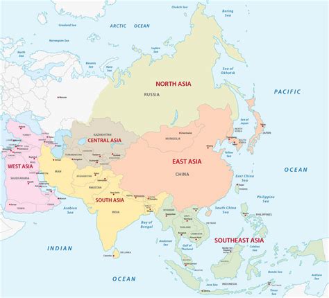 Image result for Asia Countries Map