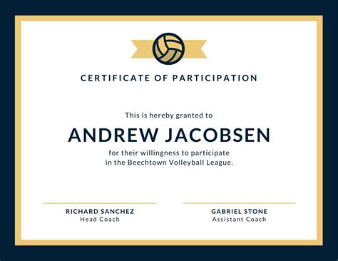 Sports Certificate Templates Free Printable - FREE Printable A-Z