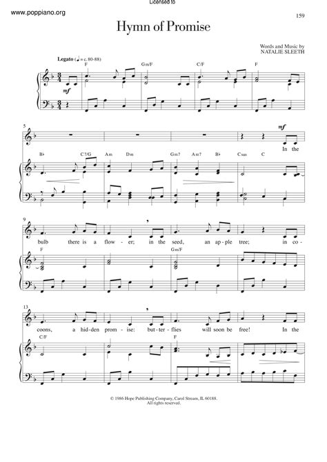 Hymn-Hymn Of Promise Sheet Music pdf, - Free Score Download ★