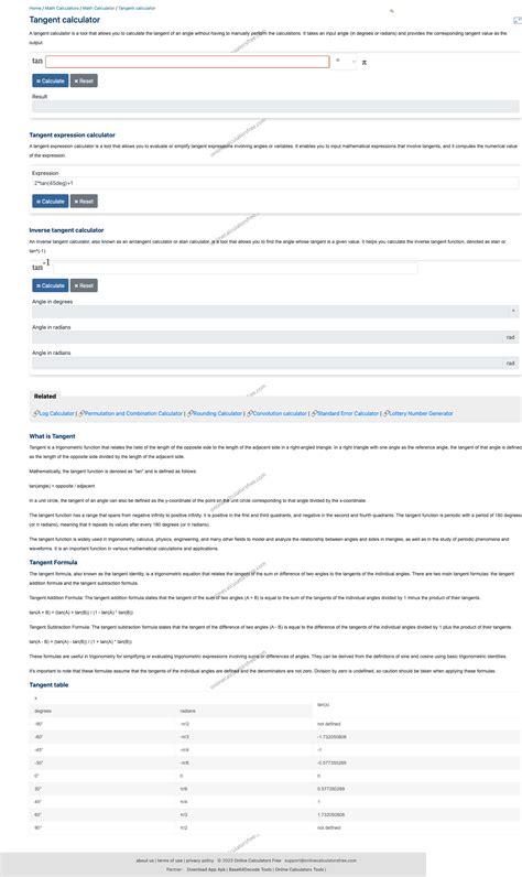 Tan Graph Calculator 的图像结果