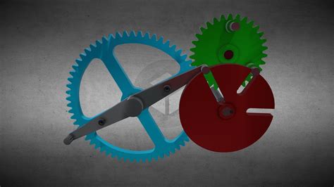 Reversing Two-Speed Geneva Drive Mechanism - Download Free 3D model by ...