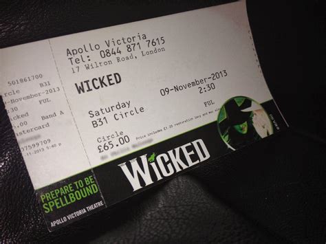 Printable Wicked Tickets