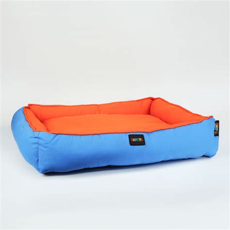Buy Skatrs Square Shaped Bed for Dogs & Cats (Orange & Blue) online at ...