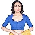 RENE Women's Cotton Embroidered Half Sleeve Blouse (D-005183-BLUE-32 ...