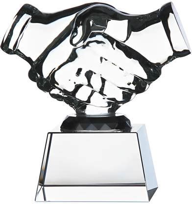 AravGifts Customized Crystal Hand Shake Award/Memento/Trophy Decorative ...