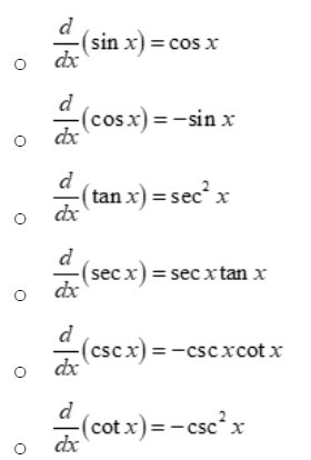 Image result for Basic Differentiation Formula