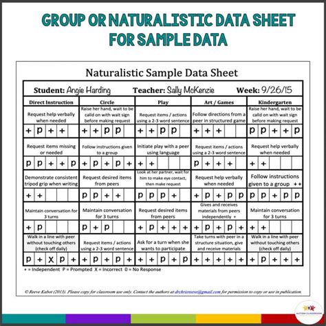 Autism Data Collection Sheets 的图像结果