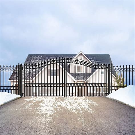 Buy ALEKO Dual Swing Driveway Gate| 16 x 6 Feet Anti-Rust Galvanized ...