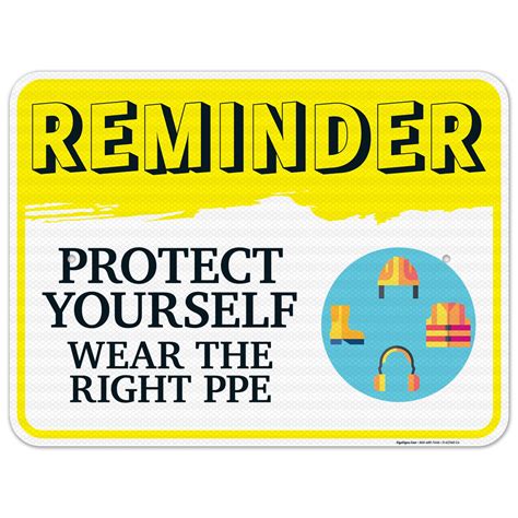 Buy Reminder Protect Yourself Wear The Right PPE Sign, 18x24 Inches, 3M ...