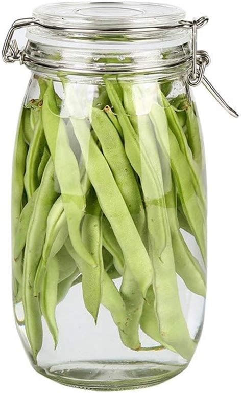 Buy HomeAra Round Glass Jars With Airtight Lids And Leak Proof Rubber ...