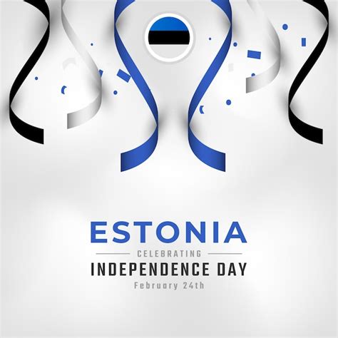 Premium Vector | Happy estonia independence day february 24th ...