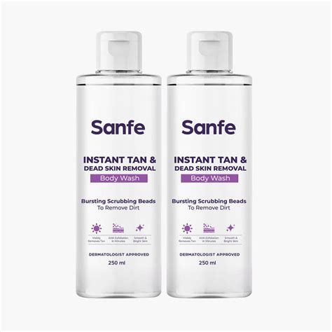 Sanfe Instant Tan & Dead Skin Removal Exfoliating Body Wash - 250ml (P