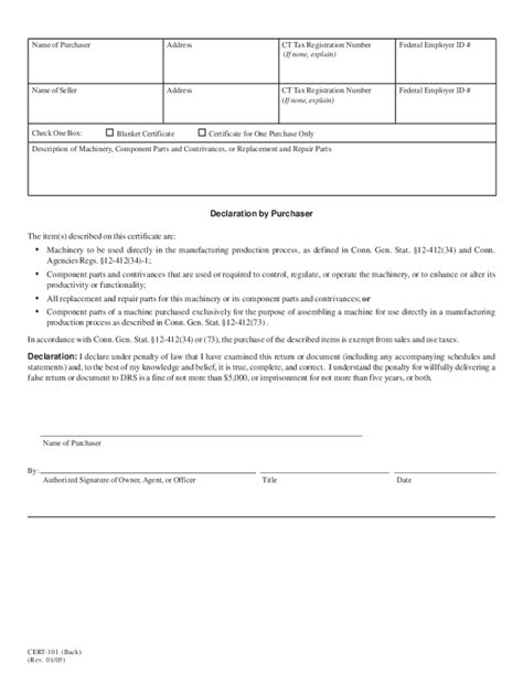 2005-2026 Form CT CERT-101 Fill Online, Printable, Fillable, Blank ...