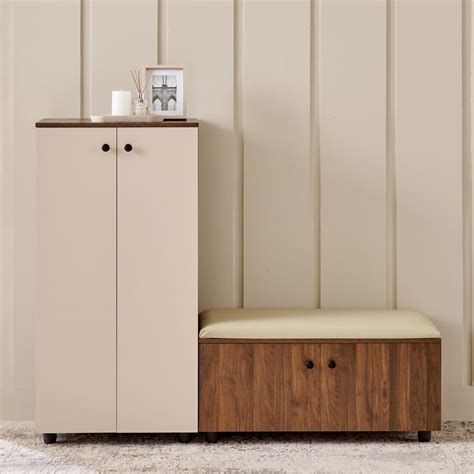 Buy Addison 20 Pair Shoe Cabinet with Cushion Seat - Walnut from Home ...