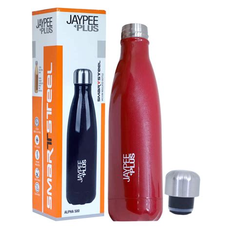 Jaypee Plus Alpha 500 Stainless Steel Water Bottle, 500 ml, Cherry