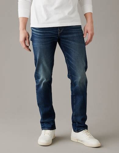 Buy American Eagle Men Blue AirFlex+ Slim Straight Jean Online