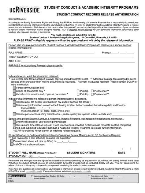 Fillable Online conduct ucr Release of Information Form in PDF format ...