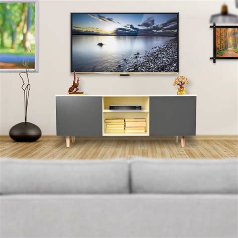Ultrafresh Vogue 1500 TV Stand | Stylish 2-Door Design, Open Shelf ...