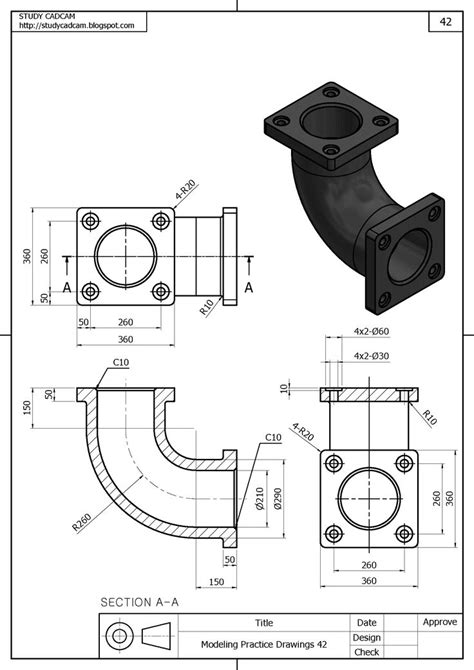 Sectional View Engineering Drawing Exercises 的图像结果