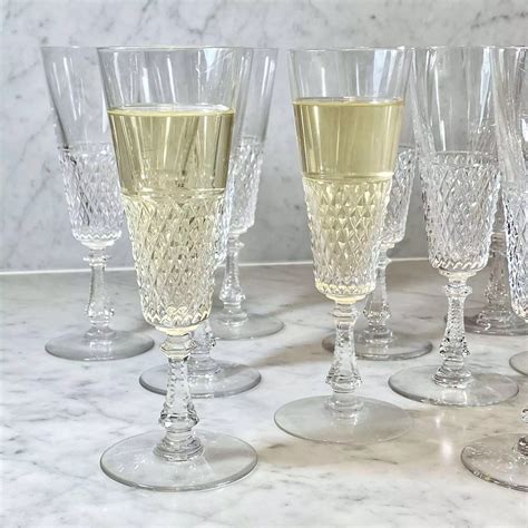 Val Saint Lambert finest crystal champagne flutes in Antique Wine ...