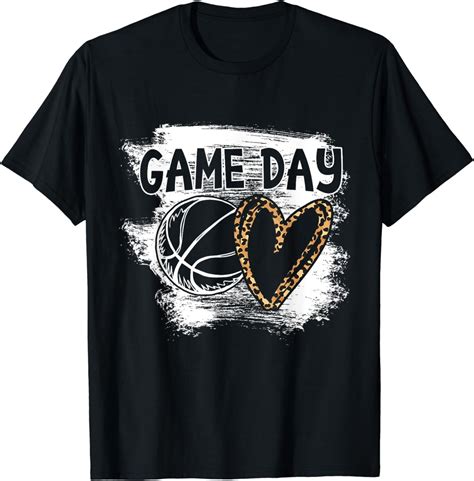 Basketball Player Game Day Leopard Cheetah Basketball Fan T-Shirt ...
